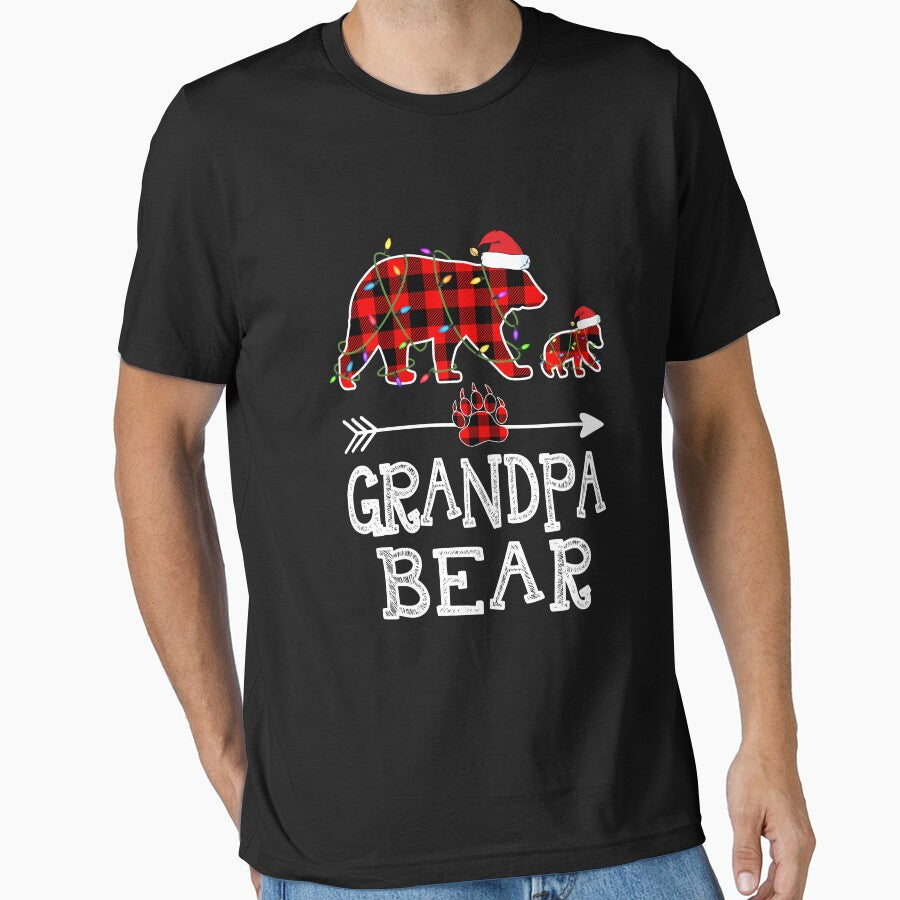 First Christmas as a Papa Red Pattern Grandpa Bear One Cubs Family by MichalwSatterf
