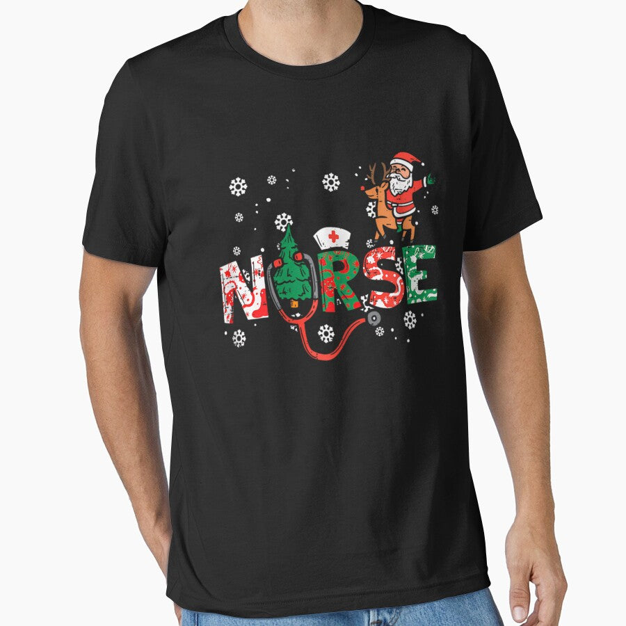 Santas Merry Classic Christmas Retro Vintage Nurse Favorite by Olincristie