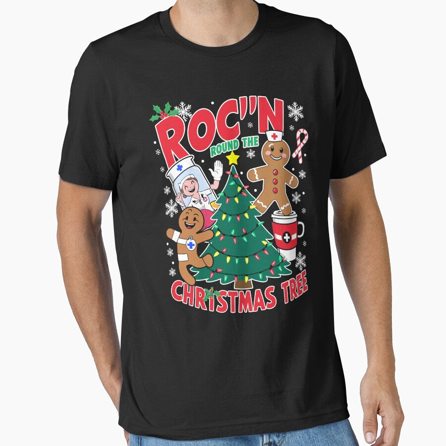 Roc’n Around Christmas Tree Nurse Funny Xmas Nursing Squad by BongsEmporium