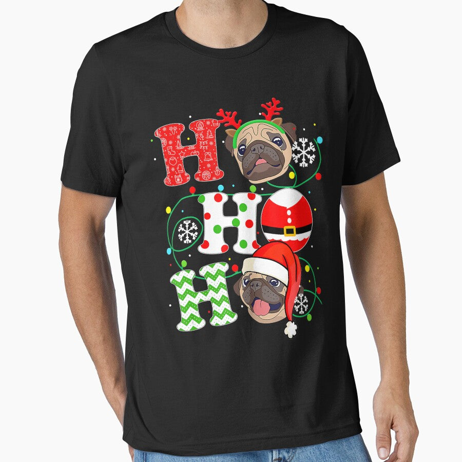 Pug Christmas Ho Ho Ho Dog Lover Xmas by JodyBoling