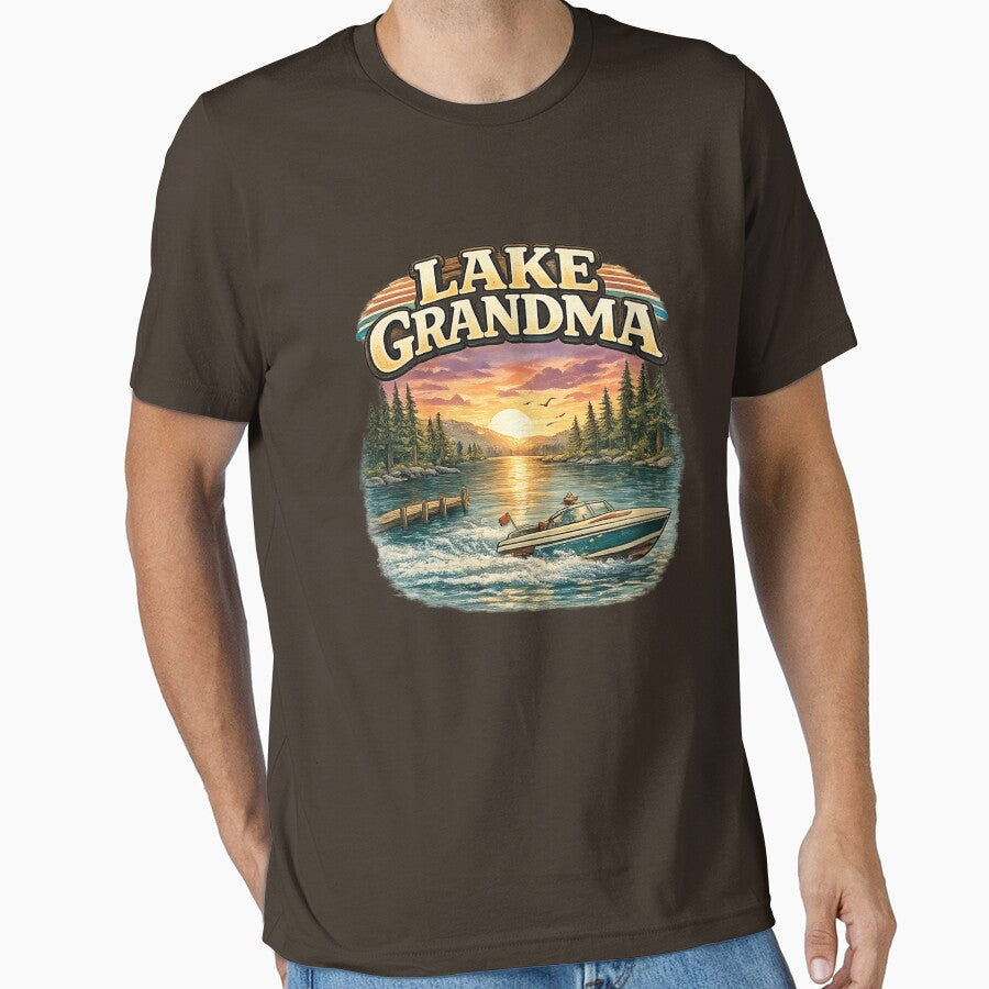 Lake Grandma Sunset Boat Shirt | Lake Life Grandma Gift | Boating Grandma Summer Tee by TKOprintdesigns