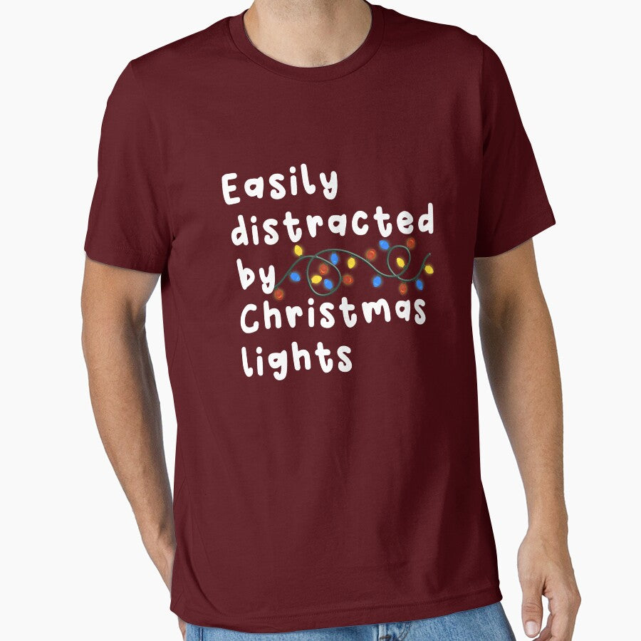 Easily distracted by Christmas Lights by Happy Puppy Print On Demand