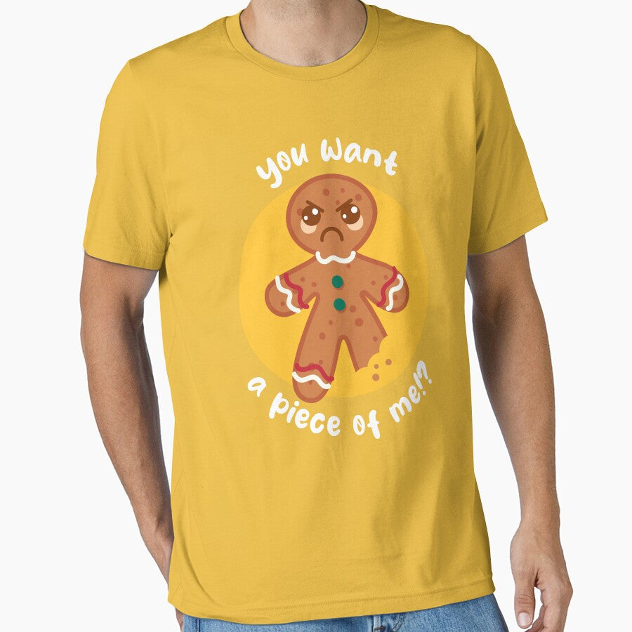 Want a piece of me gingerbread man (on dark colors) by messy-nessie