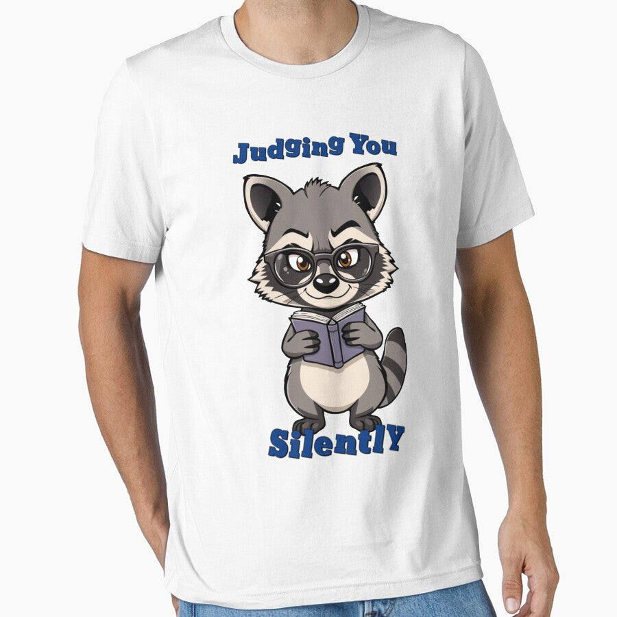 Funny Raccoon Meme Collection – Judging You Silently Sarcastic Raccoon Meme Funny Graphic Tee by MiraLumeStudio