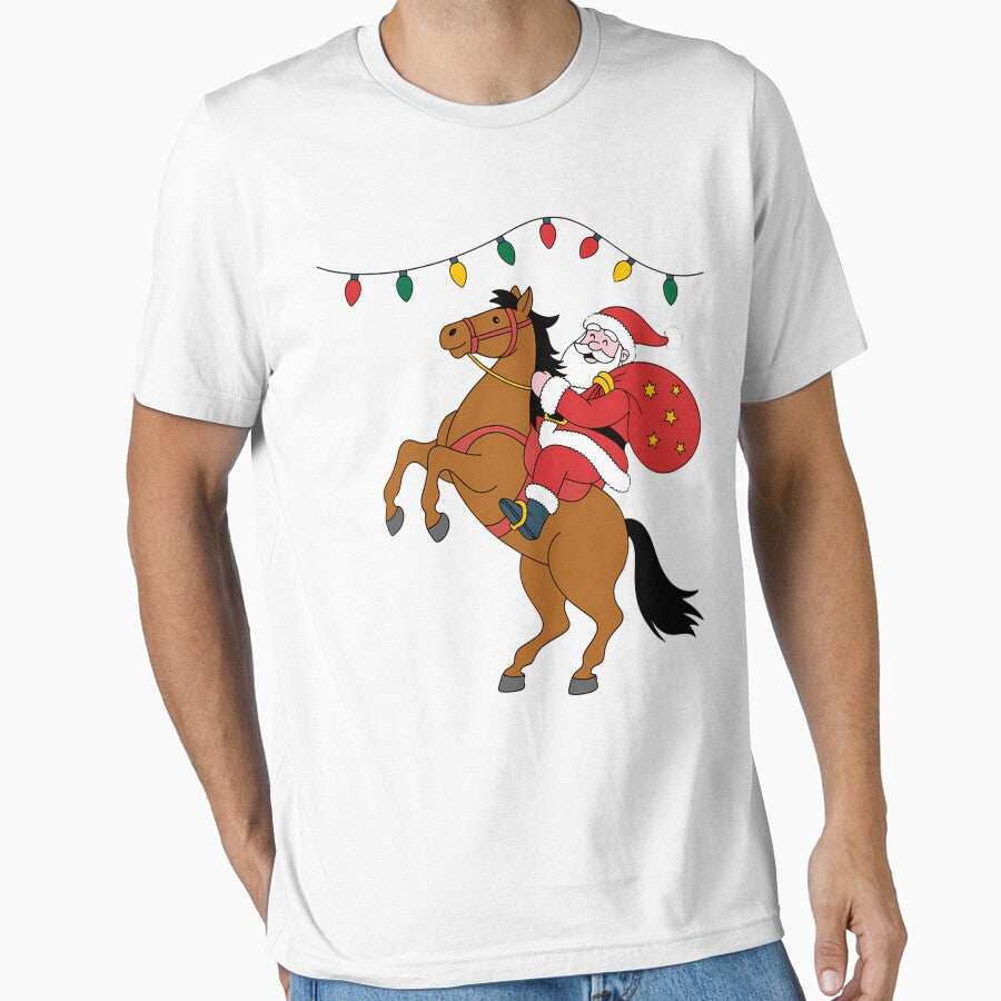 Cowboy Santa Claus Riding A Horse Christmas Cowboy by LeeEvans222