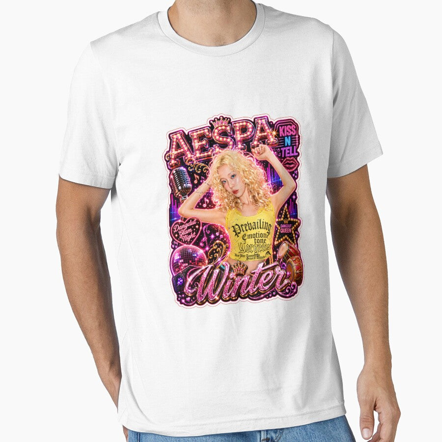 aespa Winter vintage carnival night lights portrait art by Valereekmerch
