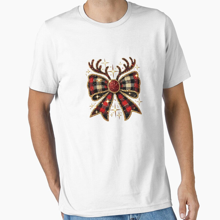 Coquette Boo Christmas T-shirt Design | Coquette Boo with Festival Bold Sparkles Design by mahsanart