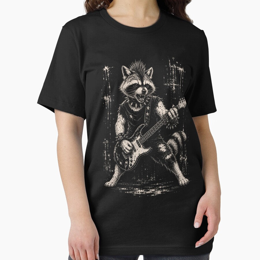 Punk Rock raccoon Playing Electric Guitar Heavy Metal Guitarist raccoon by Kladhadredo