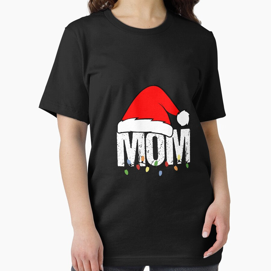 Mom Santa Hat T-Shirt, Mom Christmas Lights Shirt, Family Santa Hat T-Shirt, Matching Christmas Shirt, Family Vacation Outfits, Mom by midodesign20