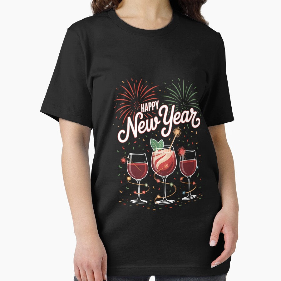 Happy New Year 2026 New Years Eve Fireworks Glasses Of Wine by Bandikonsalez