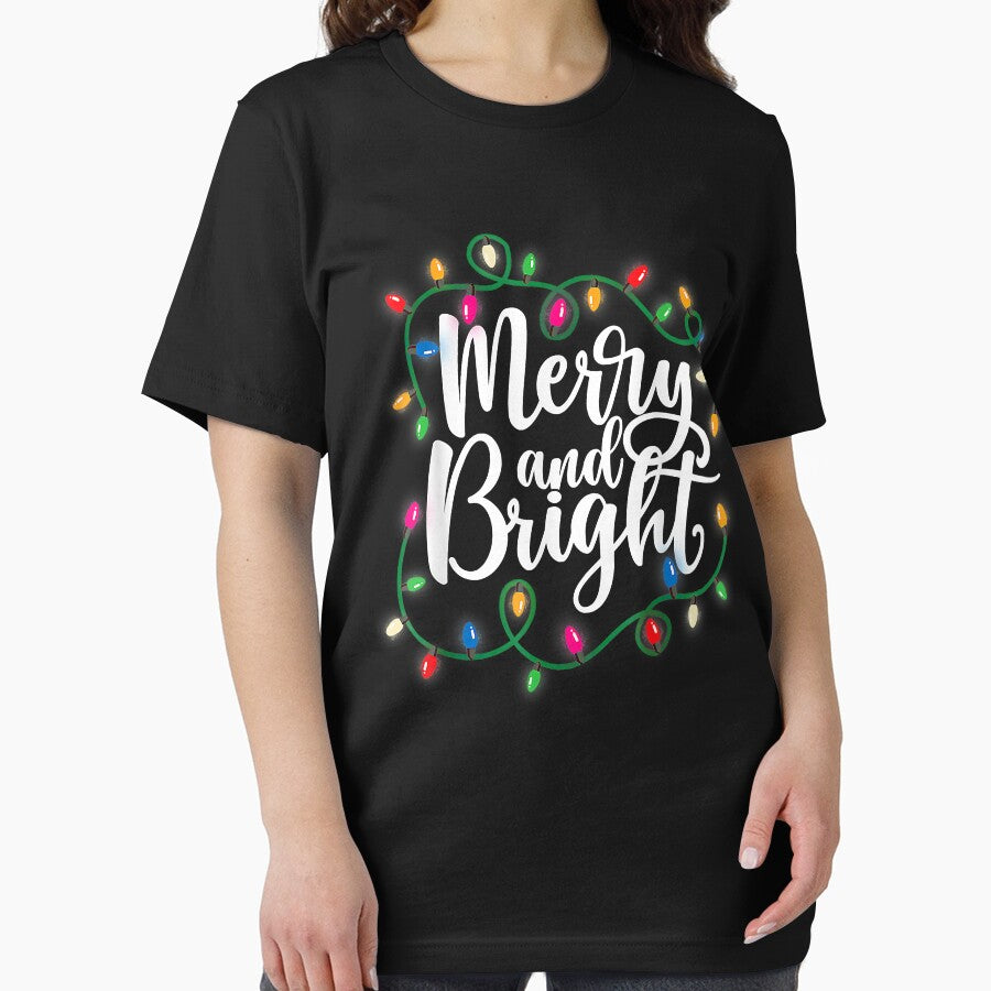 Merry and Bright Christmas Lights Xmas Holiday by JodyBoling