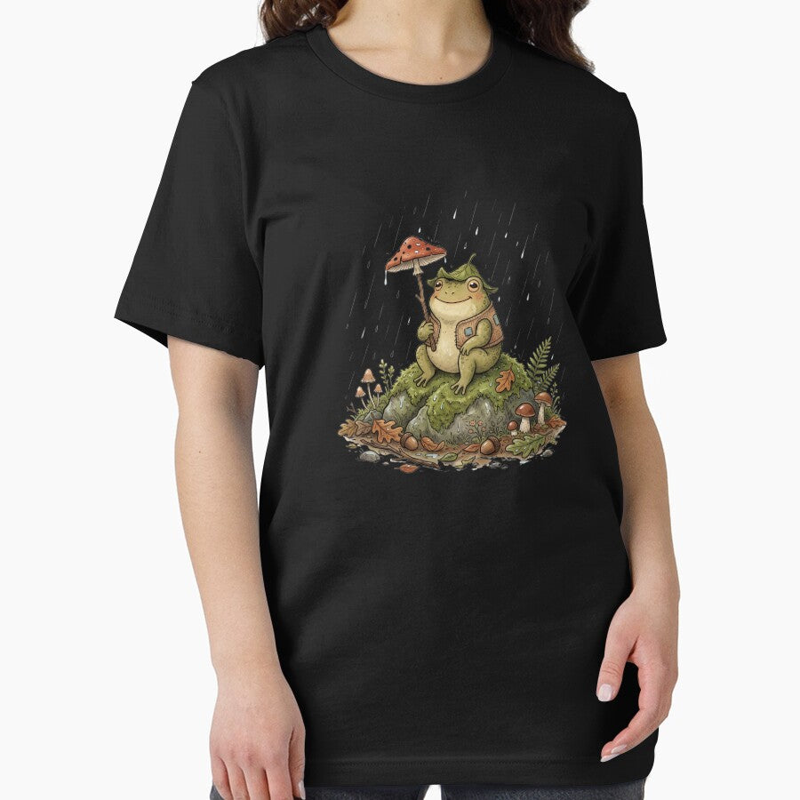 Goblincore Frog Mushroom Umbrella Rain Cozy T-Shirt by Egyptian king ⭐⭐⭐⭐⭐