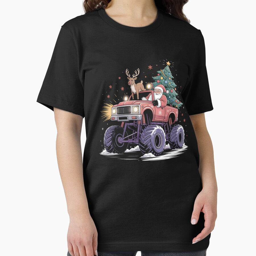 Christmas Monster Truck Reindeer Santa by johnertullio