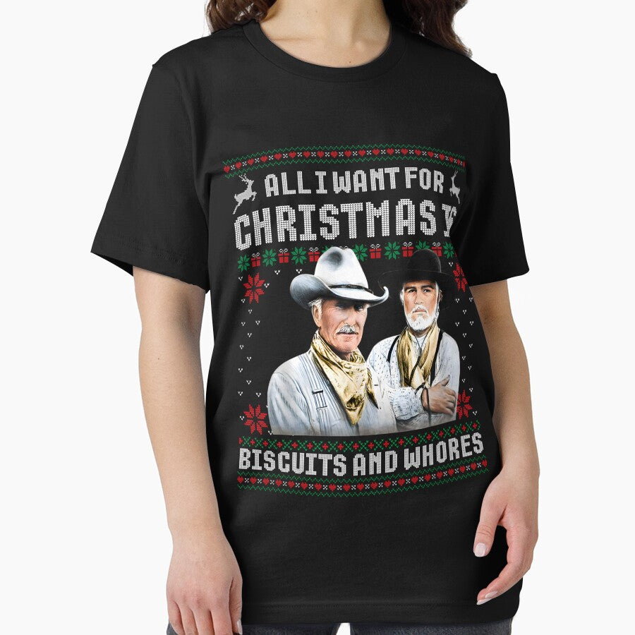 Western Cowboys Biscuits and Whores Christmas Quote Retro by mjohnson9