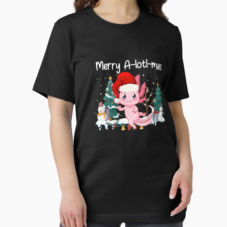 Cute Axolotl Christmas Merry Alotlmas For Axolotl Lover Xmas T-Shirt by BehringerIvo