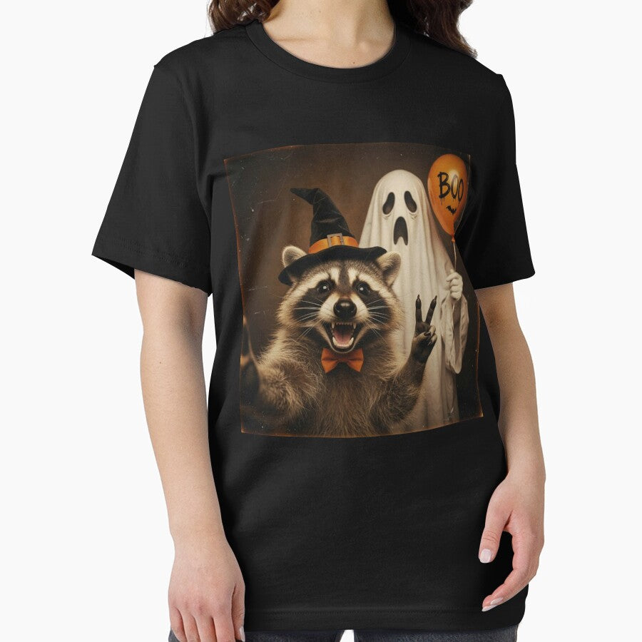 Funny Ghost Raccoon Selfie Vintage Polaroid Halloween by CF_VintageDesign