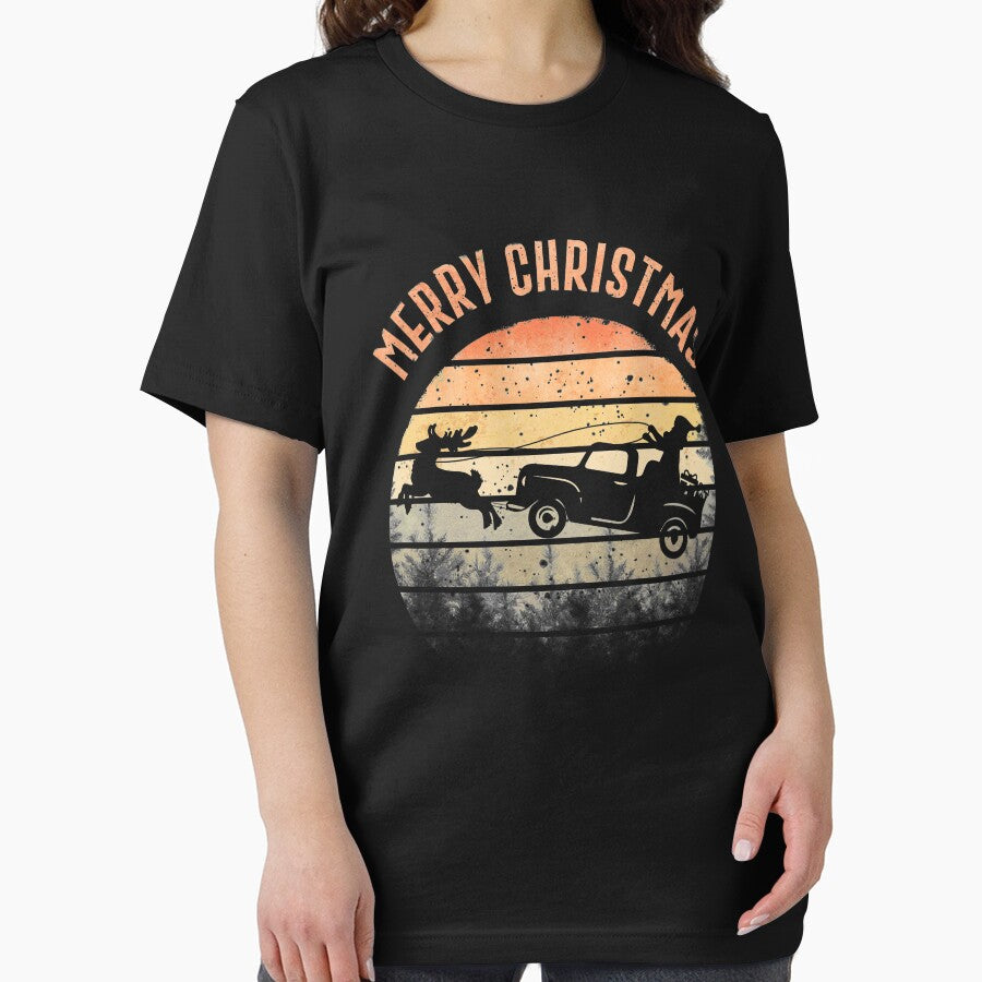 Christmas Retro Vintage Red Truck With Santa, Merry Christmas by SIMPLINZ