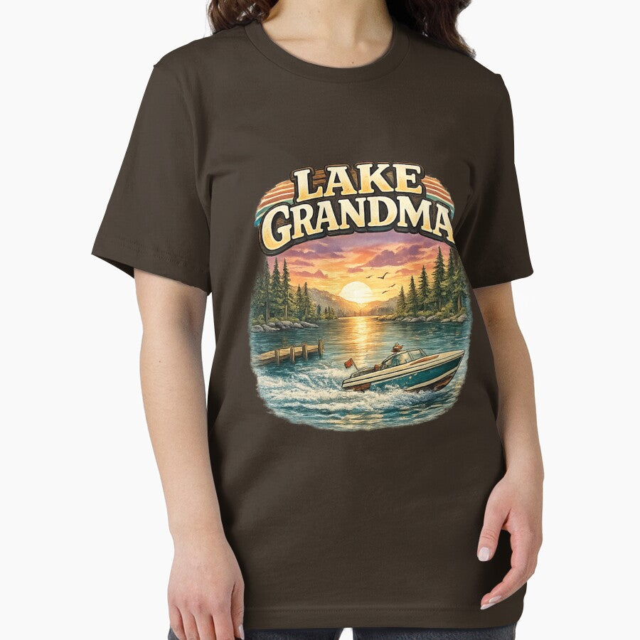 Lake Grandma Sunset Boat Shirt | Lake Life Grandma Gift | Boating Grandma Summer Tee by TKOprintdesigns