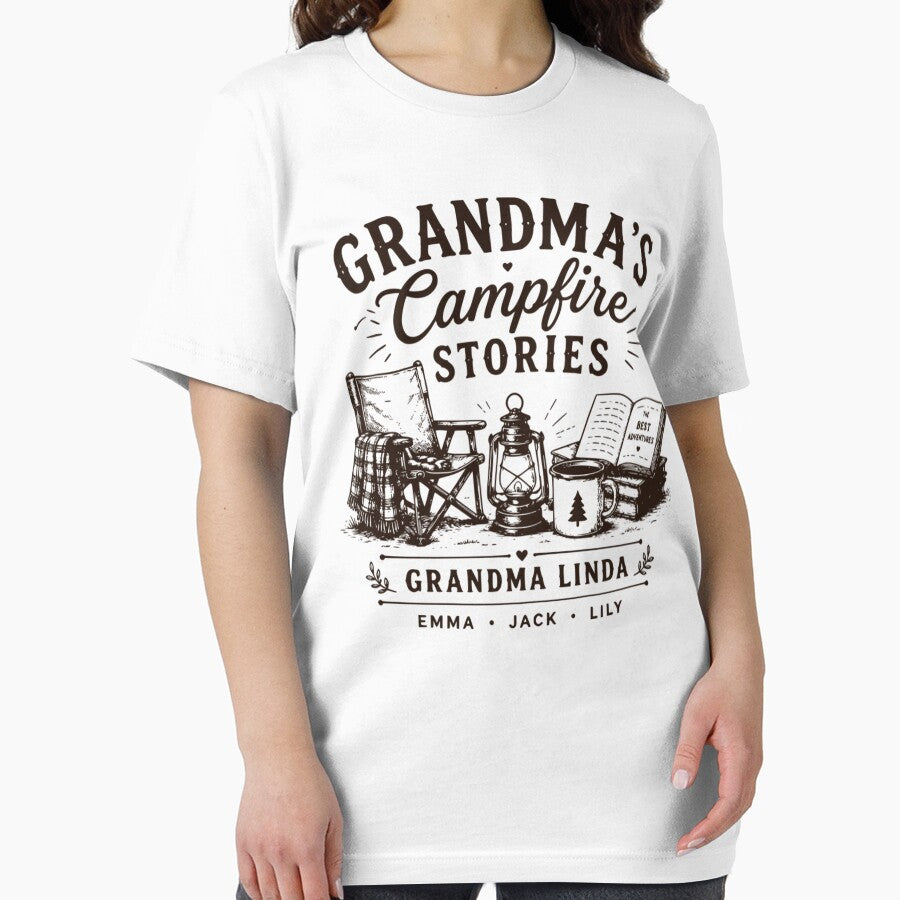 Grandma's Campfire Stories Camping Family Adventure Design by TeeVerse27