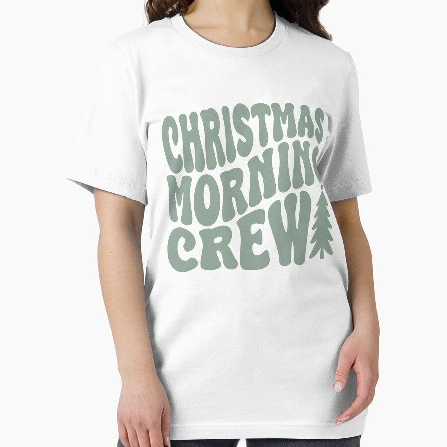 Christmas Morning Crew Shirts Cute Matching Family Holiday Presents Tree Outfit Unisex Adult Kids or Baby Graphic Tee by LessIsLoud