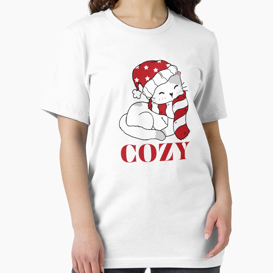 Cute Cat Wear Red Scarf and Cozy Cozy Kitty in a Red Scarf by Arafattouch