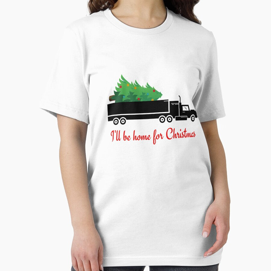 I'll be home for Christmas Truck Driver Christmas Tree Truck by indiebeetees