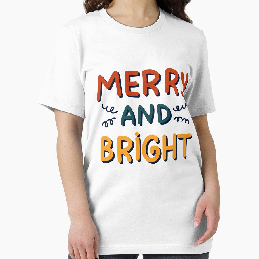 Merry and Bright Christmas Typography – Festive Holiday Quote Design by ZYNORAworld