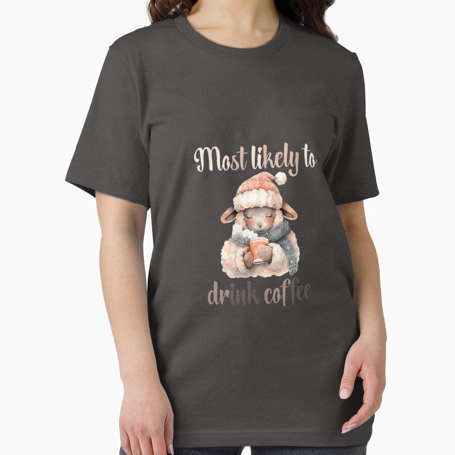 Most Likely to Drink Coffee Christmas Funny Cute Christmas Design by SwanAndStone