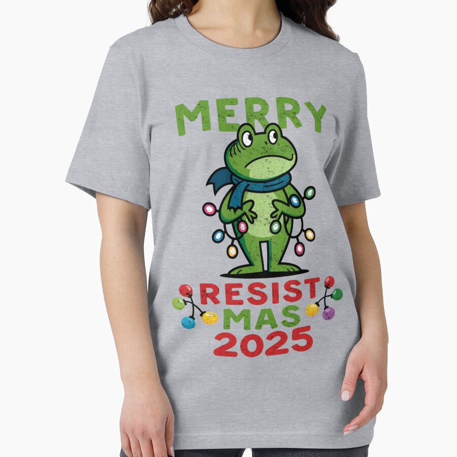 Merry Resistmas 2025 Funny Portland Frog Christmas Design by FreshVibe Prints