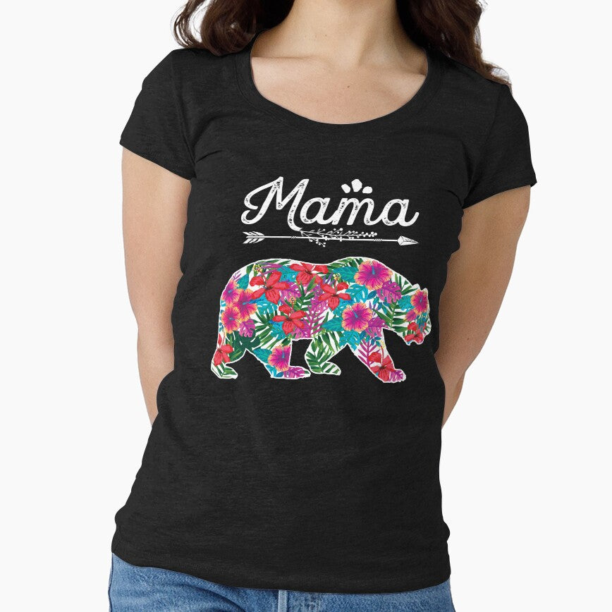 Mama Bear Floral Design T-shirt by LiqueGifts