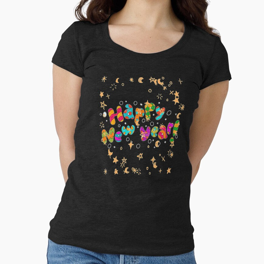 Happy New Year Colorful Abstract Lettering Design, Howdy New Year,New Years Celebration, New Years Eve Countdown by Adri Barnard