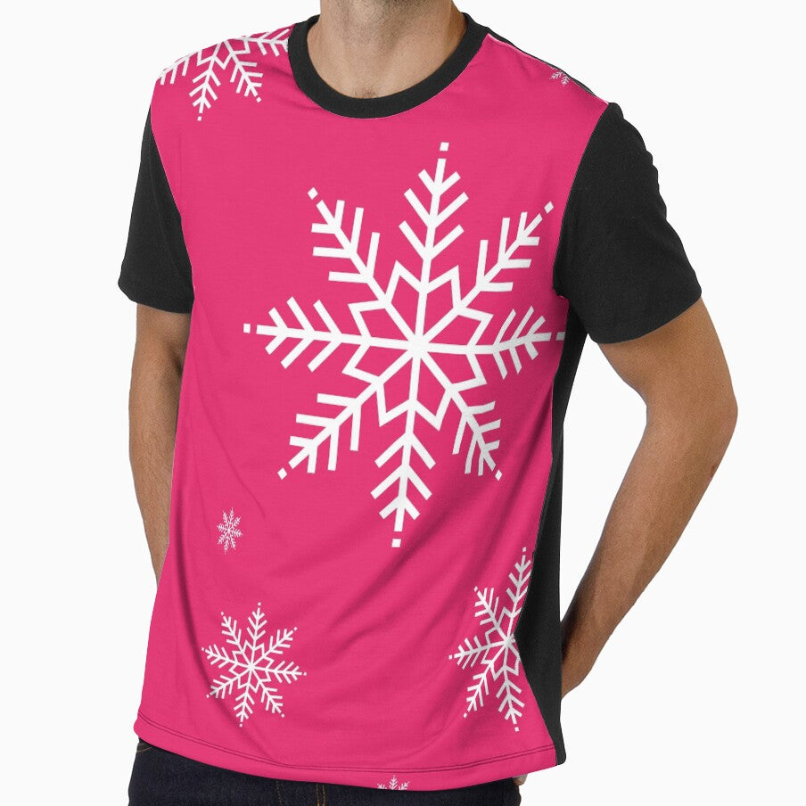 Snowflakes. Pink snow flakes. Fuchsia pink Christmas by Latte Design