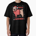 Merry Christmas Cute christmas pug dog illustration by Yarafantasyart