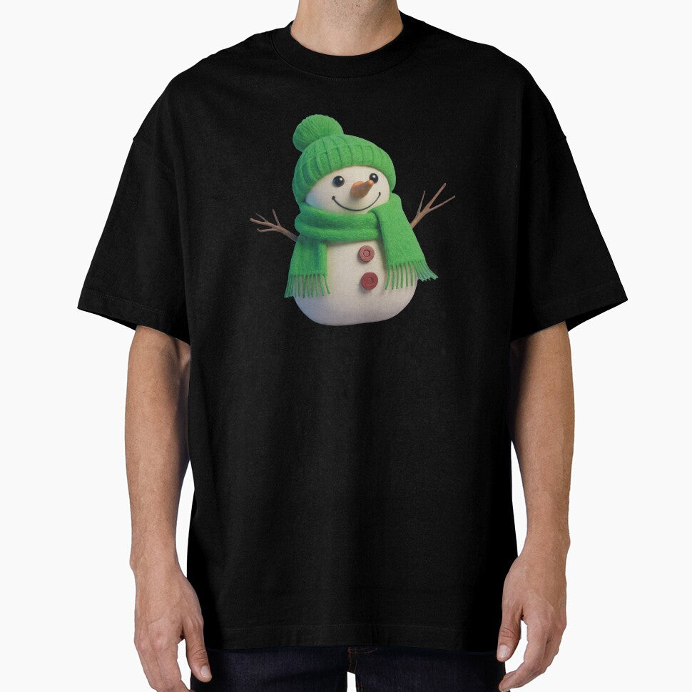 Cheerful Snowman in Green Winter Gear by christmas-xmas