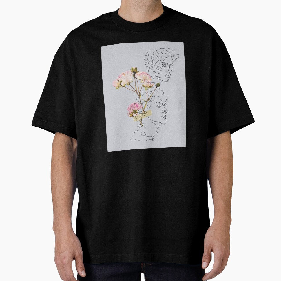 men outline and flowers by atlasbackache