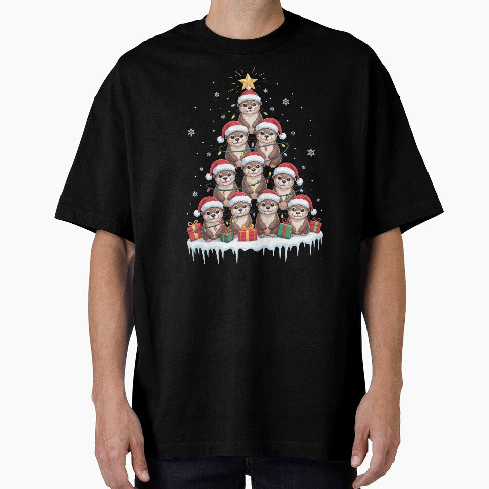Otter Christmas Tree Cute Holiday Otters by Gogetgiggles