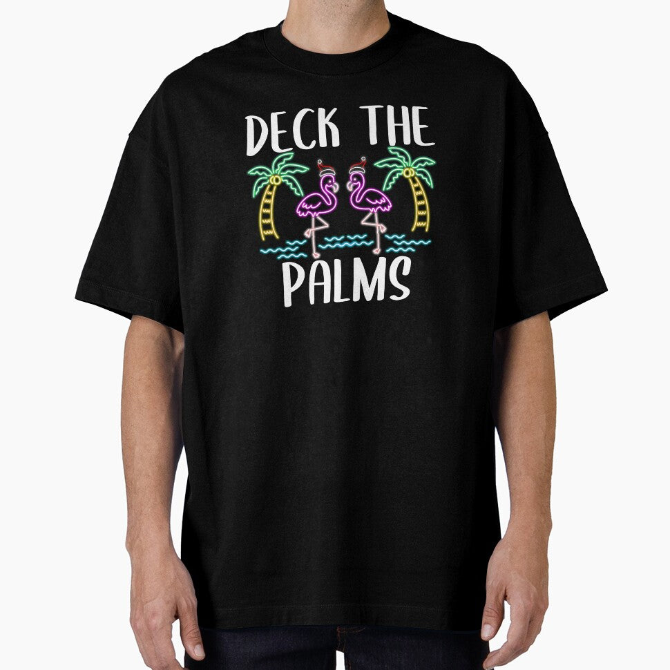 Deck the Palms Merry Flamingo Christmas, Tropical Pink Christmas by Merchking1