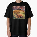 Resting Brown Highland Cow Long horned by FarmsteadAcers