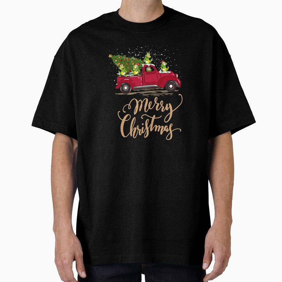 Funny Frog Driving Christmas Tree Truck Frog by lishakaren