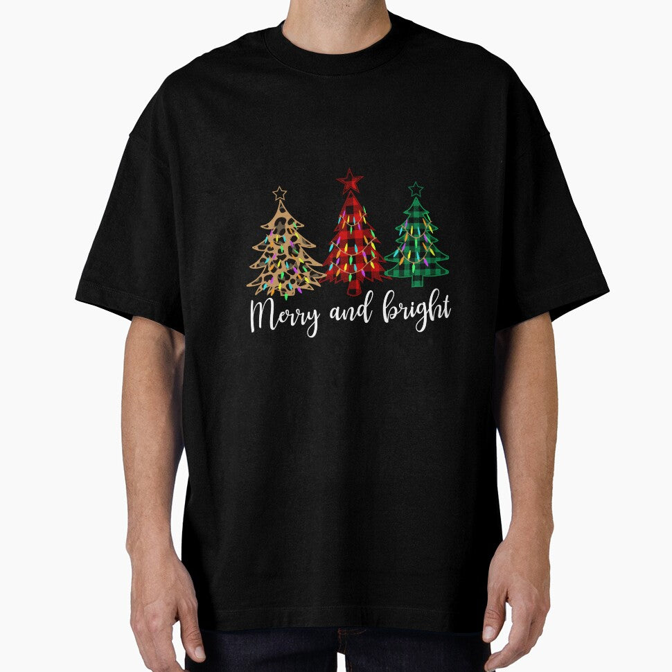 Merry and Bright Flannel and Leopard Christmas Trees by Smix Pixels