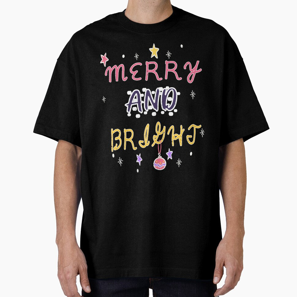 Merry and Bright Christmas Typography | Cute Festive Holiday by PrintistryArt