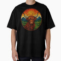 Scottish Highland Cow Heilan Coo Retro Stained Glass by TomFrontierArt