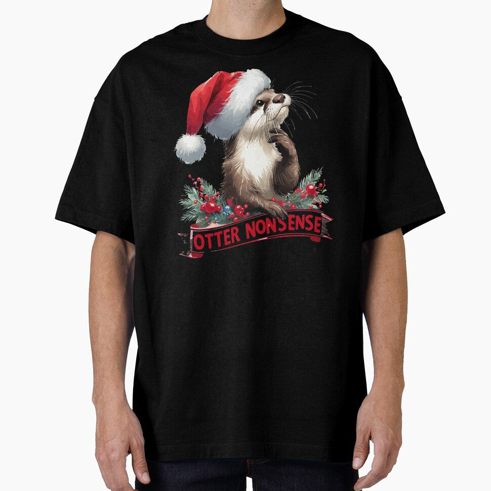 Otter Nonsense Merry Christmas Cute Animal by TomFrontierArt