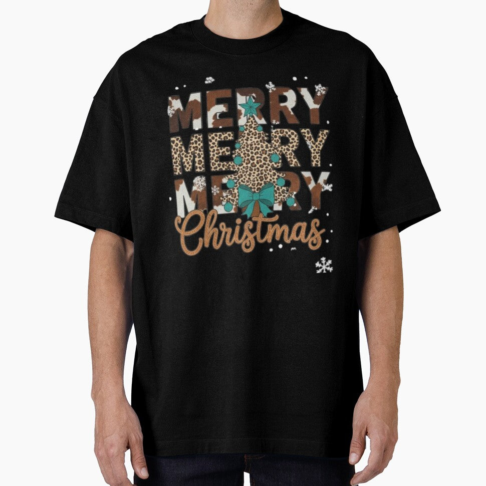 Western Animal Print “Merry Merry Merry Christmas” Design by EverlaPrints