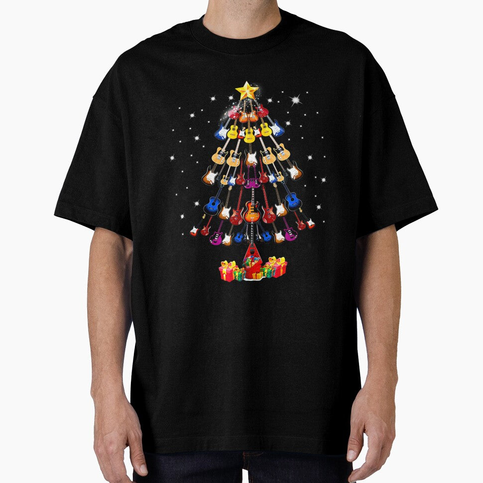 Guitar Tree Lights Christmas Pajamas Guitar Lovers Xmas by TGMerwin