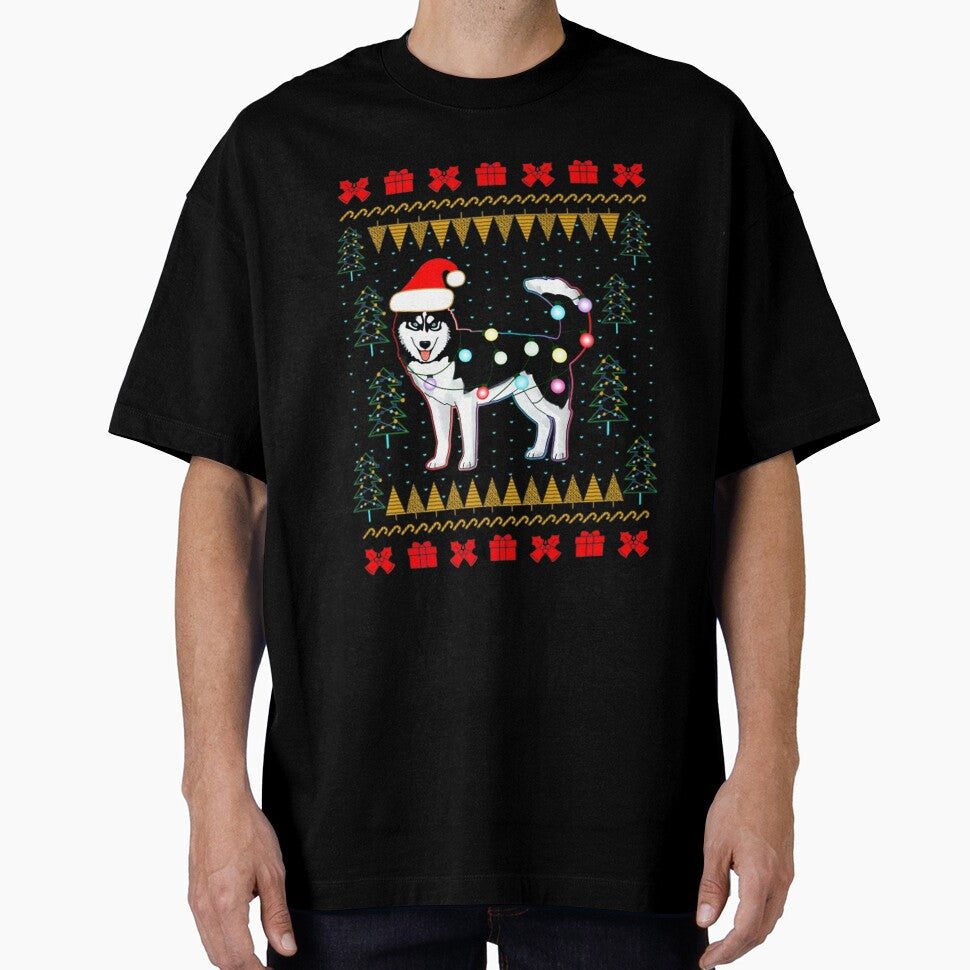 Husky-Ugly-Sweater Christmas Lights Premium by TGMerwin