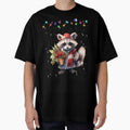 Christmas Raccoon Tree Lights snow grapes by Smix Pixels