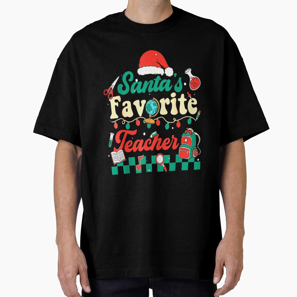 Groovy Xmas Favorite Teacher Santa's Hat Christmas Lights by TGMerwin