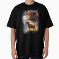 Highland Cow Howling Moon Art Animal Lover by DoodleTortle