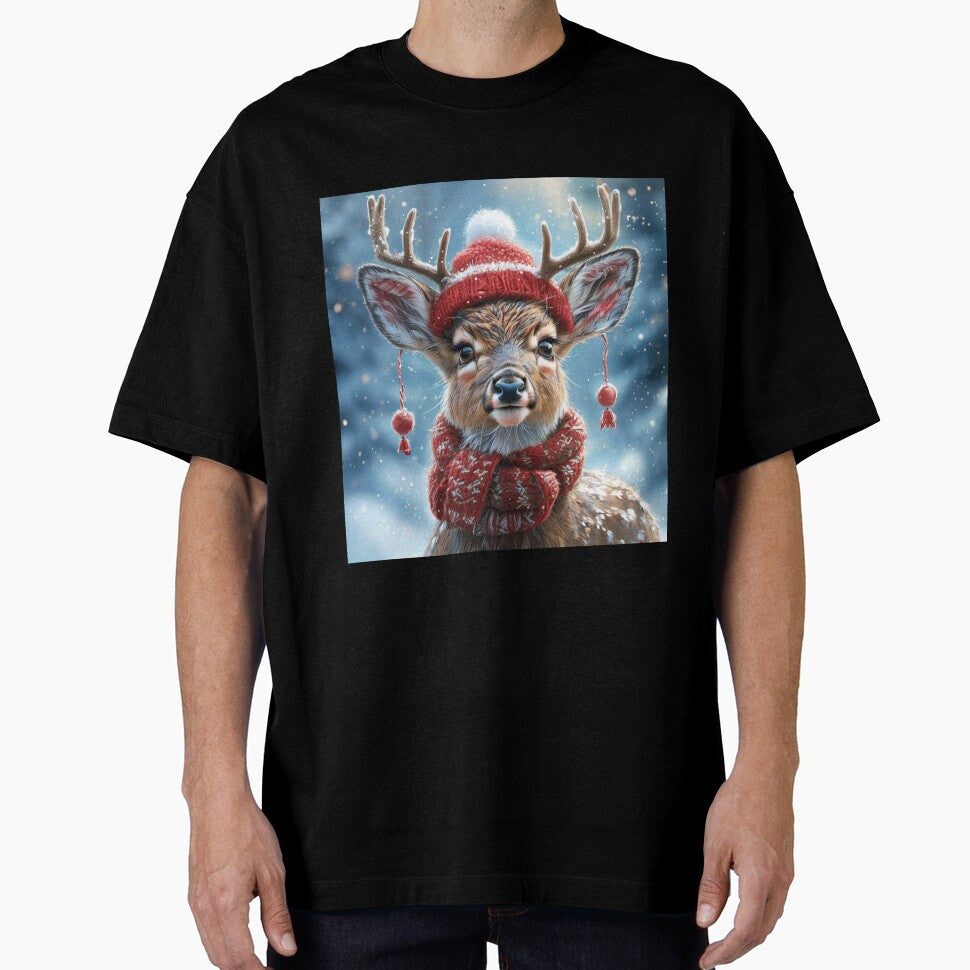 Christmas Woodland Snow Deer by CreatedbyKandJ